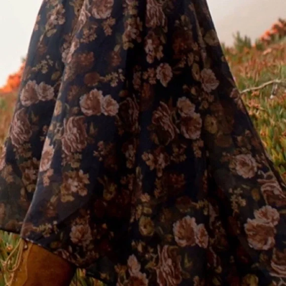 Joyfolie Women’s Crystal Maxi Boho Dress Navy Floral XXS NWT - Picture 4 of 12